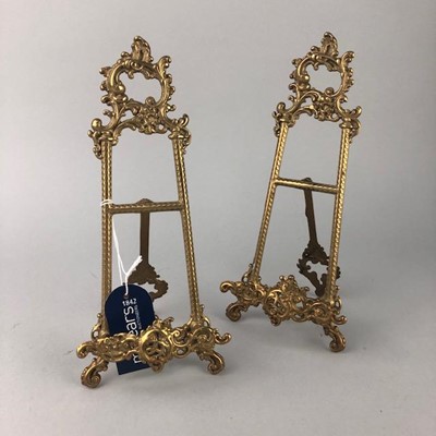 Lot 107 - A PAIR OF FRENCH BRASS PICTURE EASELS