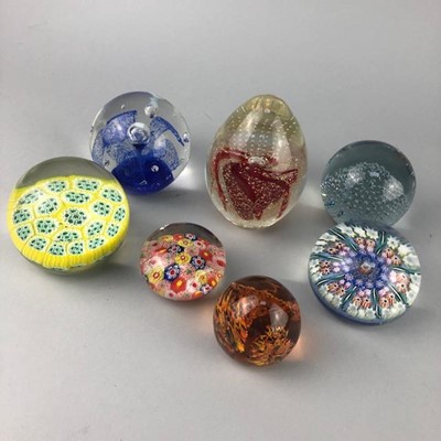 Lot 108 - A LOT OF SEVEN GLASS PAPERWEIGHTS