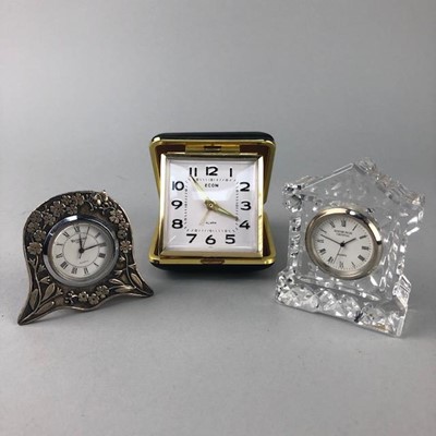 Lot 112 - AN EDINBURGH CRYSTAL CLOCK AND TWO OTHERS