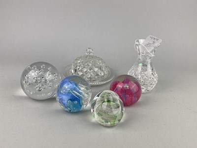 Lot 171 - A LOT OF TWO CAITHNESS PAPERWEIGHTS ALONG WITH OTHER GLASS AND CERAMICS