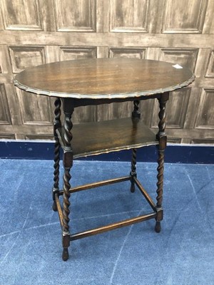 Lot 158 - AN OCCASIONAL TABLE, STICK STAND AND A PIANO STOOL