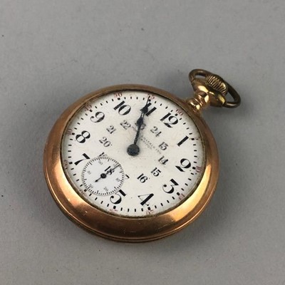 Lot 266 - A ROLLED GOLD HALF HUNTER POCKET WATCH