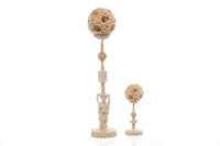 Lot 800 - TWO EARLY 20TH CENTURY CHINESE IVORY...