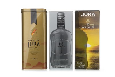 Lot 280 - TWO BOTTLES OF JURA 10 YEARS OLD AND ONE BOTTLE OF SUPERSTITION