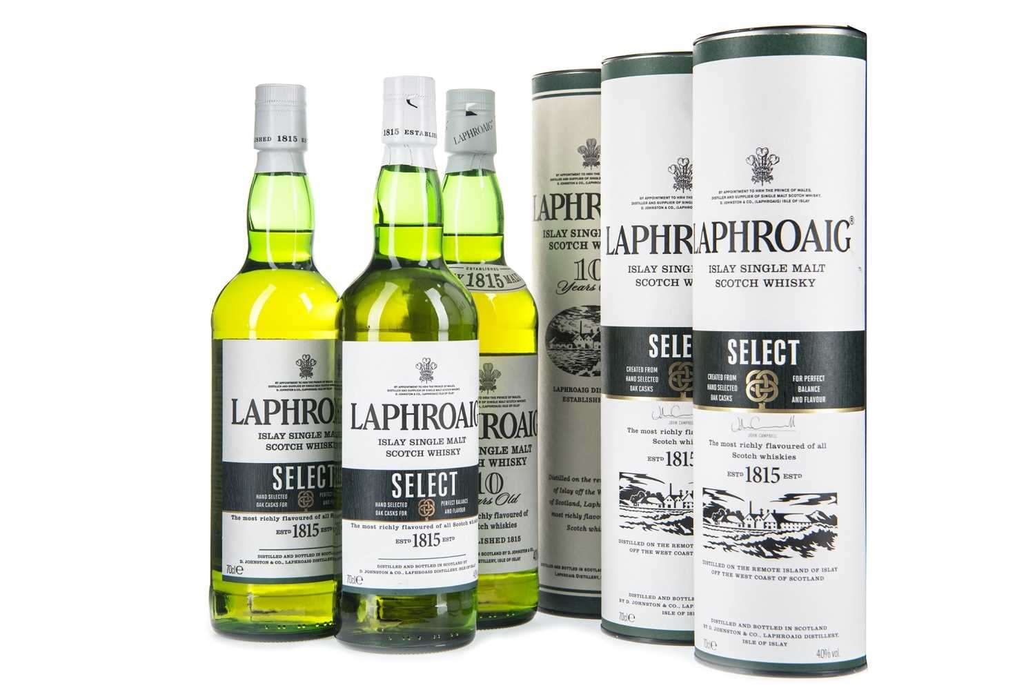 Lot 276 - TWO BOTTLES OF LAPHROAIG SELECT AND ONE AGED 10 YEARS