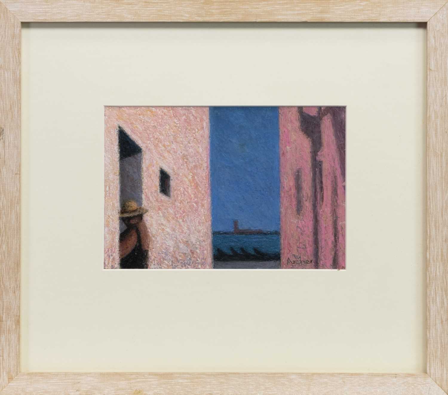 Lot 568 - PASSAGE TO THE LAGOON, AN OIL PASTEL BY PHILIP ARCHER