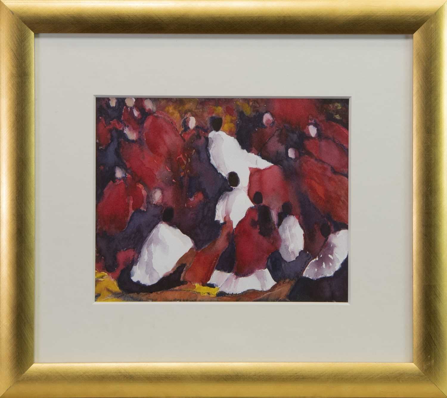 Lot 410 - BLOWING IN THE WIND, A GOUACHE BY ALISON BANNERMAN
