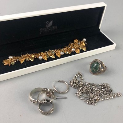 Lot 243 - A SWAROVSKI BRACELET AND SILVER JEWELLERY