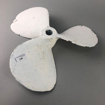 Lot 248 - A VINTAGE WHITE PAINTED PROPELLOR
