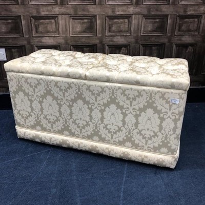 Lot 330 - AN UPHOLSTERED OTTOMAN