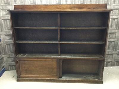 Lot 1466 - A LATE VICTORIAN STAINED PINE OPEN BOOKCASE