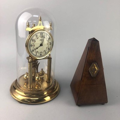 Lot 280 - A GERMAN ANNIVERSARY CLOCK AND A VICTORIAN METRONOME