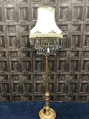 Lot 393 - A GILDED WOOD STANDARD LAMP