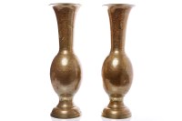 Lot 824 - PAIR OF EARLY 20TH CENTURY INDIAN BRASS VASES...