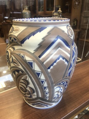 Lot 1037 - A CARTER, STABLER & ADAMS POOLE POTTERY ART DECO VASE