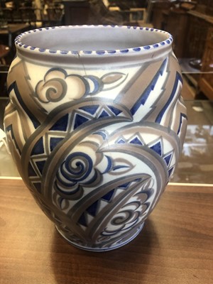 Lot 1037 - A CARTER, STABLER & ADAMS POOLE POTTERY ART DECO VASE