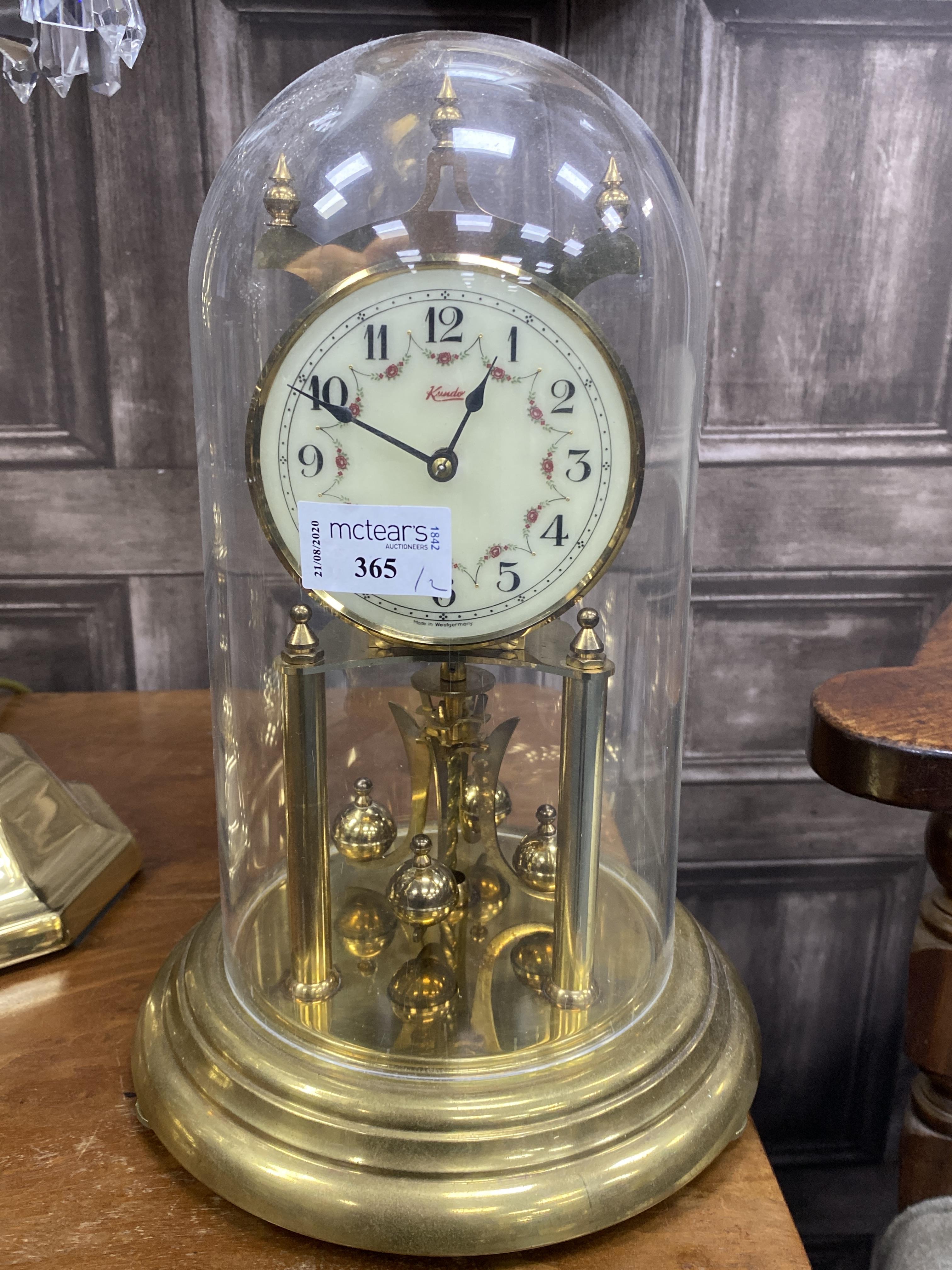 Lot 365 A KUNDO ANNIVERSARY CLOCK AND ANOTHER CLOCK