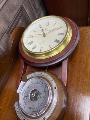 Lot 367 - A CRANE & VICEROY RADIO CONTROLLED WALL CLOCK, ANOTHER CLOCK AND A BAROMETER