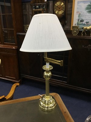 Lot 372 - A MODERN BRASS TABLE LAMP AND ANOTHER LAMP