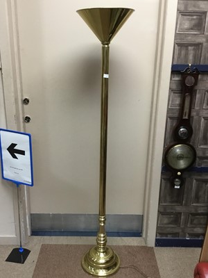 Lot 375 - A MODERN BRASS UPLIGHTER