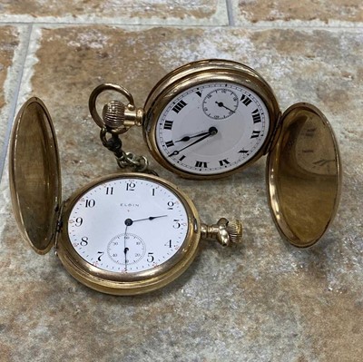 Lot 1 - A LOT OF TWO GOLD PLATED POCKET WATCHES