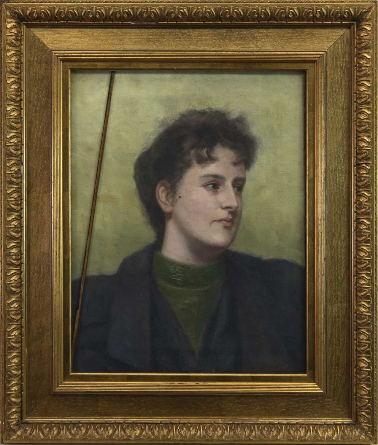 Lot 4 - PORTRAIT OF MISS M G CAMPBELL, AN OIL BY M C COOK