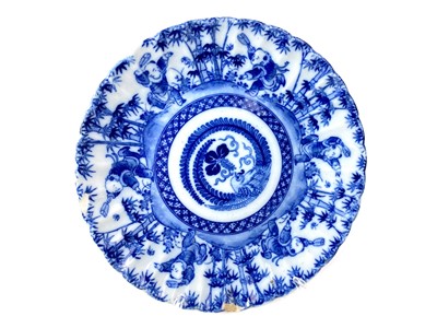 Lot 742 - A 19TH CENTURY CHINESE BLUE AND WHITE PLATE AND TWO OTHER PLATES