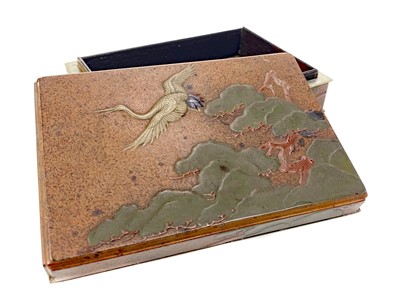 Lot 745 - A 19TH CENTURY JAPANESE LACQUERED BOX WITH COVER