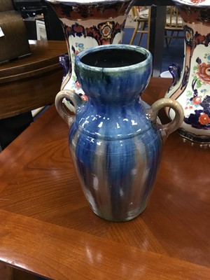 Lot 463 - A PAIR OF LOSOL WARE IMARI VASES