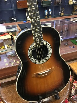 Lot 1177 - AN OVATION ELECTRIC-ACOUSTIC GUITAR