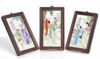 Lot 845 - THREE EARLY 20TH CENTURY CHINESE HAND PAINTED...