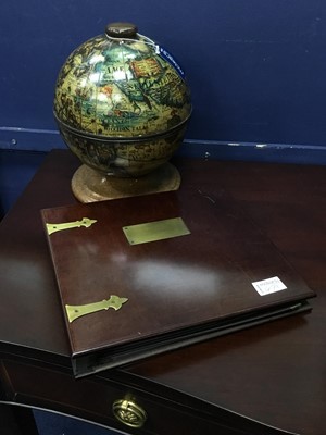 Lot 478 - A TERRESTRIAL GLOBE ICE BOX, PHOTOGRAPH ALBUM AND OTHER ITEMS