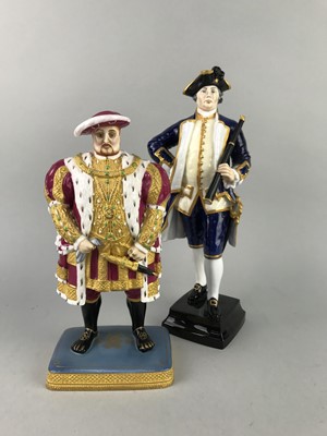 Lot 479 - A ROYAL WORCESTER FIGURE OF HENRY VIII AND ANOTHER OF THE ADMIRAL