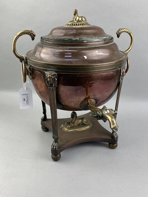 Lot 59 - A 19TH CENTURY COPPER AND BRASS SAMOVAR