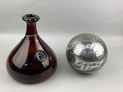 Lot 41 - A BODRUL KHALIQUE FIGURAL SCULPTURE, GLASS BOTTLE AND A DOME