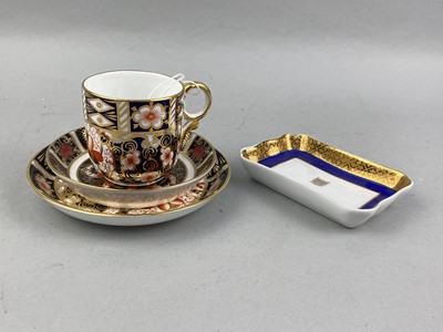 Lot 37 - A ROYAL CROWN DERBY CUP, SAUCER AND DISH ALONG WITH WEDGWOOD CERAMICS