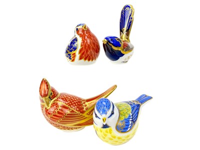 Lot 1042 - A LOT OF FOUR CROWN DERBY BIRD PAPERWEIGHTS