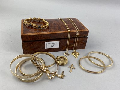 Lot 35 - A COLLECTION OF GOLD PLATED AND OTHER JEWELLERY