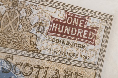 Lot 59 - A BANK OF SCOTLAND £100 ONE HUNDRED POUND NOTE DATED 1962
