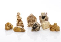 Lot 864 - EIGHT EARLY 20TH CENTURY JAPANESE IVORY...