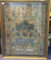 Lot 869 - LARGE EARLY 20TH CENTURY INDIAN PAINTING ON...