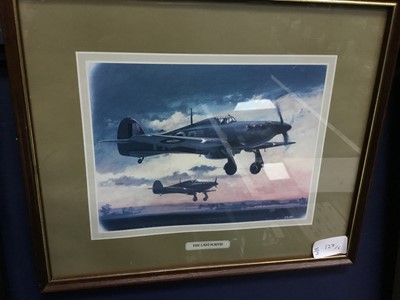 Lot 127 - A PAIR OF PRINTS, TWO OTHERS AND A FRAMED TAPESTRY