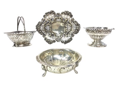 Lot 488 - A LOT OF FOUR SILVER BONBON DISHES