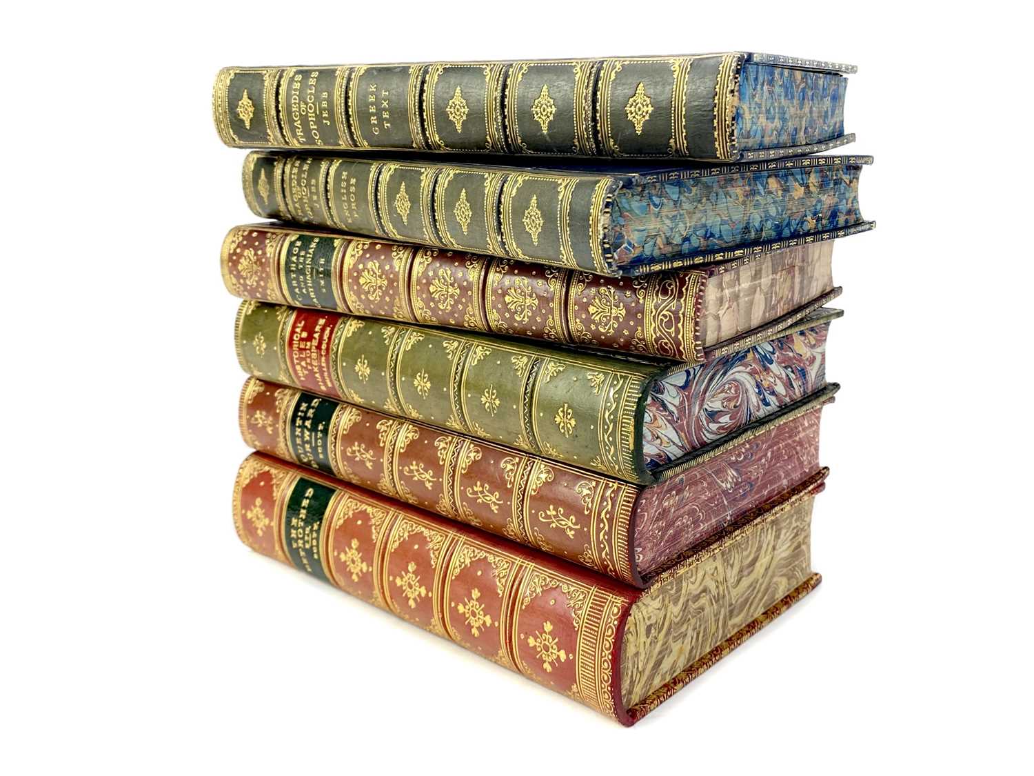 Lot 1616 - QUENTIN DURWARD BY SIR WALTER SCOTT, ALONG WITH FIVE OTHER CALF BOUND VOLUMES