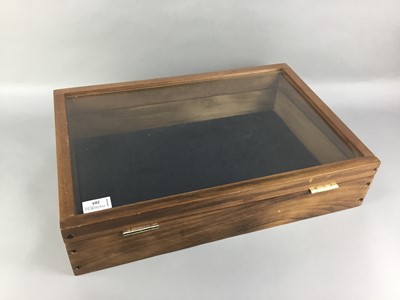 Lot 205 - A STAINED WOOD DISPLAY CASE