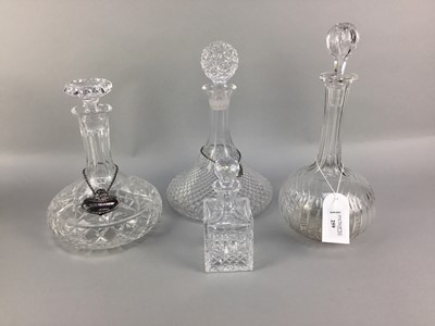 Lot 259 - A LOT OF EIGHT CUT GLASS DECANTERS
