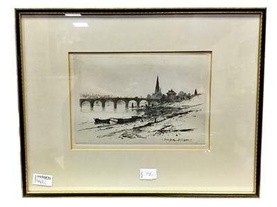 Lot 441 - ARRAN AND PERTH BRIDGE, A PAIR OF ETCHINGS BY D Y CAMERON