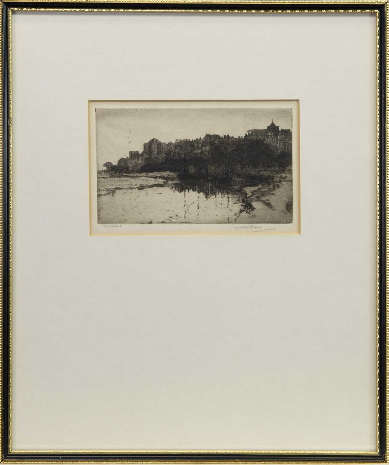 Lot 419 - EVENING RYE, SUSSEX, AN ETCHING BY REGINALD GREEN