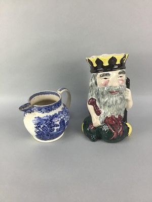 Lot 264 - A SHORTER POTTERY NEPTUNE JUG AND OTHER CERAMICS AND GLASS