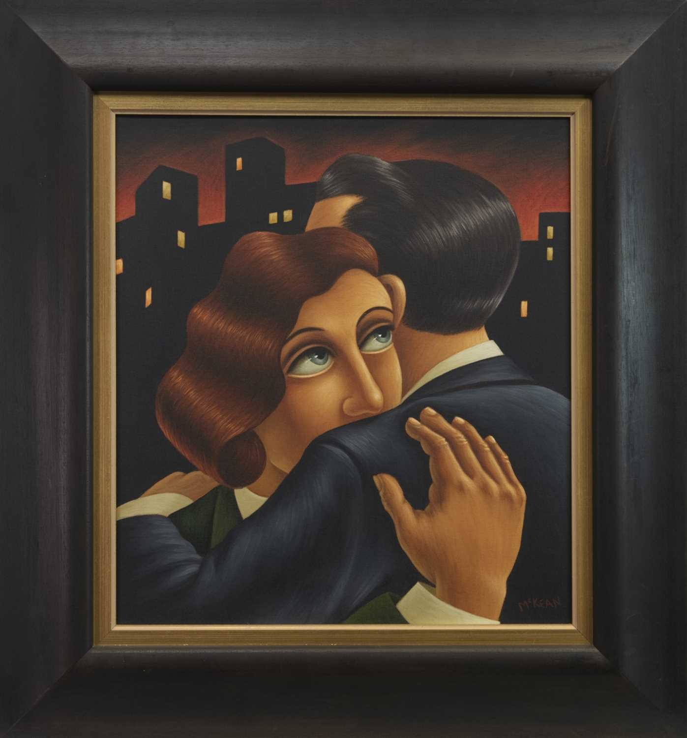 Lot 536 - THE EMBRACE, AN OIL BY GRAHAM MCKEAN